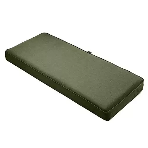 Classic Accessories Montlake FadeSafe Water-Resistant 59 x 18 x 3 Inch Outdoor Bench Cushion, Heather Fern Green, Outdoor Bench, Bench Cushions, Outdoor Cushions