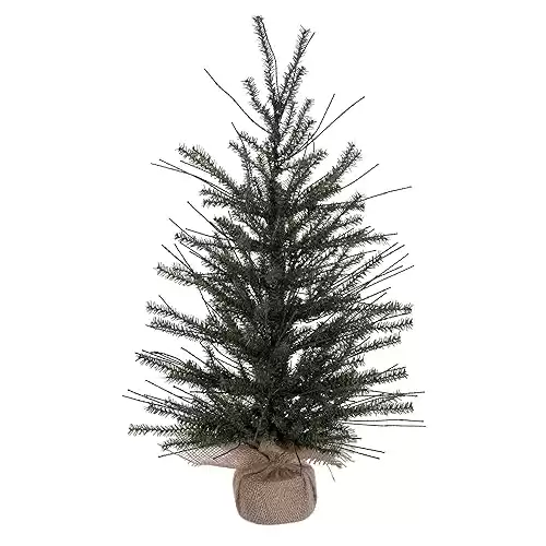 Vickerman 24 Vienna Twig Artificial Christmas Tree Unlit Seasonal Indoor Home Decor with Decorative Burlap Base Reliable and Durable Small Decorative Christmas T...