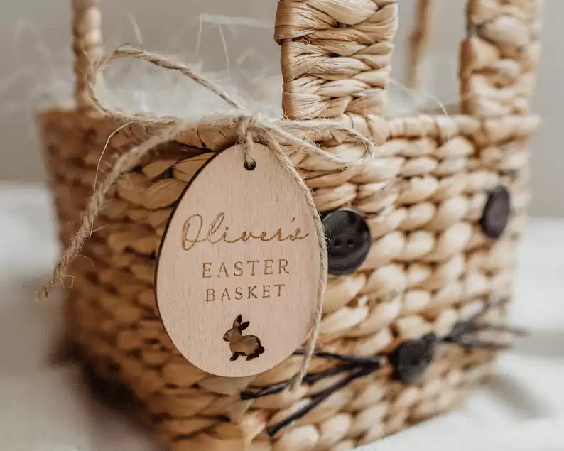 Personalised Engraved Easter Basket Tags Easter Keepsake Decoration Wooden Baby Easter Gift Easter Egg Hunt Labels Easter Bunny Tag - Etsy